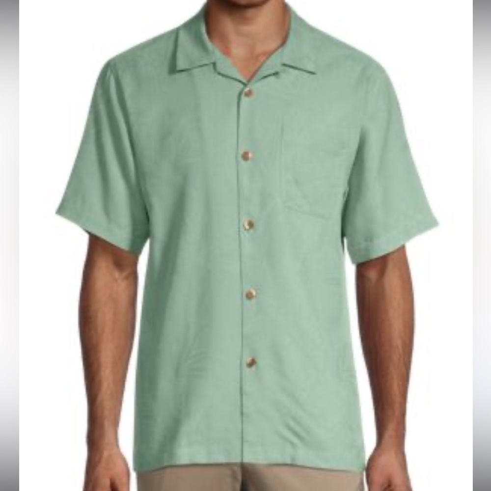 EUC Tommy Bahama Silk Button Up Shirt | Size L | Sage Green